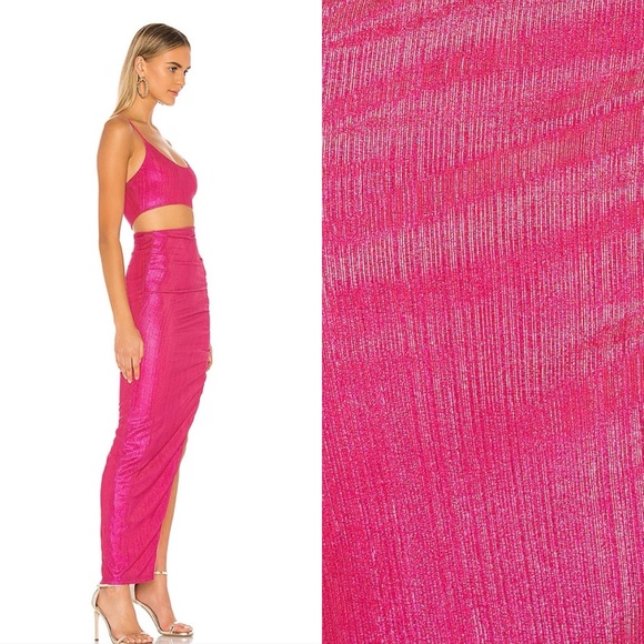 Superdown | NWOT Miyah Cut Out Dress in Pink Metallic Small - Picture 9 of 9